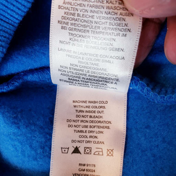 Fila Mens L Hoodie Sweatshirt White Blue Pullover Color Block Long Sleeves New - Picture 12 of 12